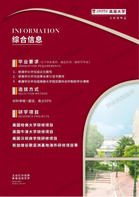 免试录取 | 2024年9月韩国高丽大学1.5年制中文授课国际创业学研究生招生简章！(图8)