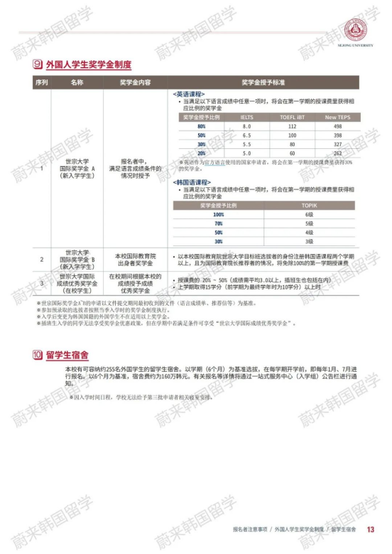 免试录取 | 2024年9月韩国世宗大学本科新入学、插班入学招生简章！(图8)