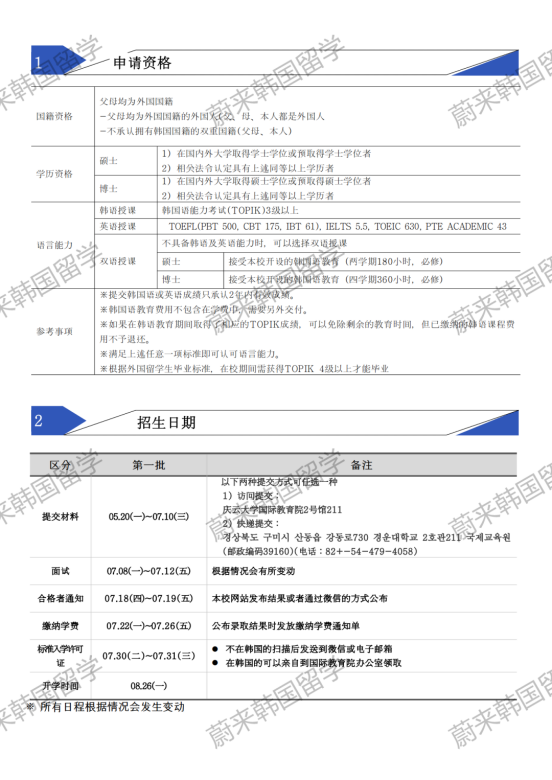 免试录取 | 2024年9月庆云大学研究生申请提醒！(图3)